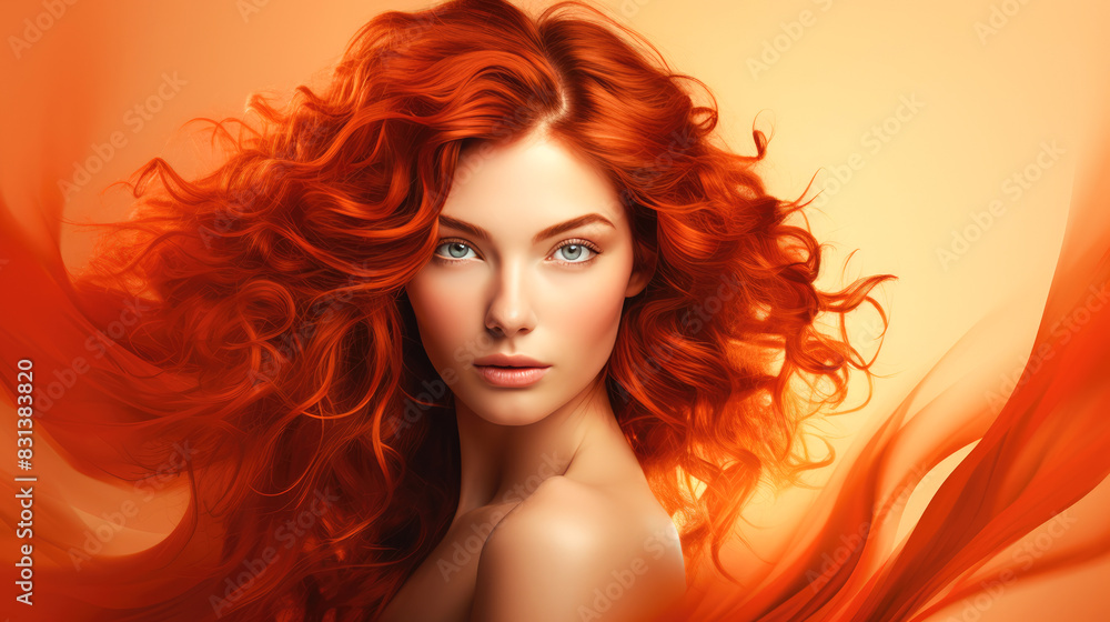 generated illustration of woman with red hair generated illustration of woman with red hair