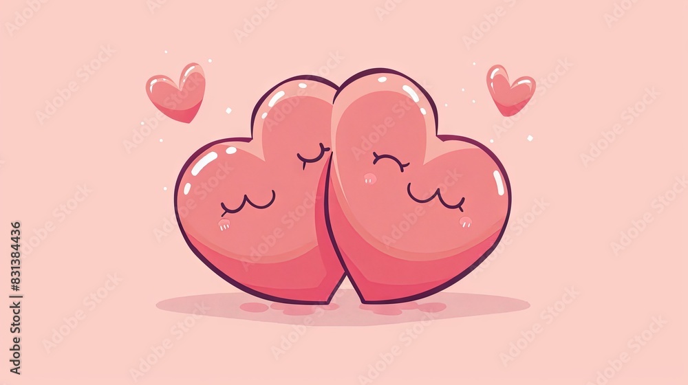 logo, a pink heart hugging another pink love symbol, pastel color palette, pink background logo, a pink heart hugging another pink love symbol, pastel color palette, pink background