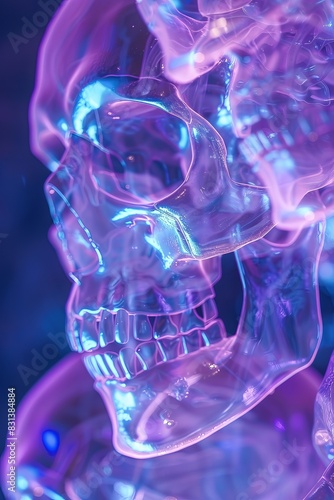 abstract background with glowing skulls