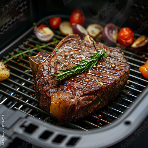 air fryer steak with vegetables homemade