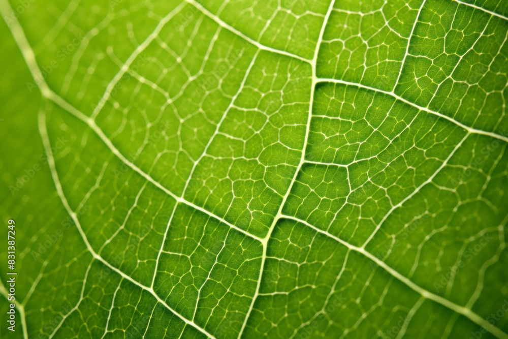 Detailed close-up of a green leaf showing intricate vein patterns. Perfect for nature, eco-friendly, and botanical projects. Detailed close-up of a green leaf showing intricate vein patterns. Perfect for nature, eco-friendly, and botanical projects.