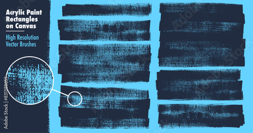 Brush Stroke Textures with Canvas Texture. Created from scans of Acrylic Paint on Canvas. High Quality, Detailed Vector brushes