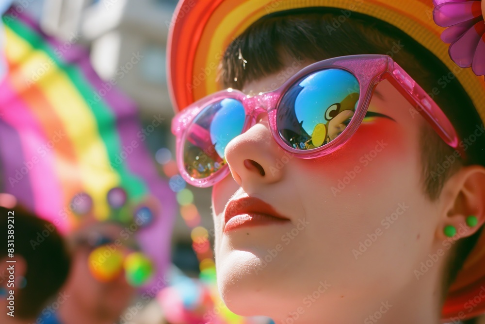 Colorful Reflections at Pride Day Celebration Colorful Reflections at Pride Day Celebration