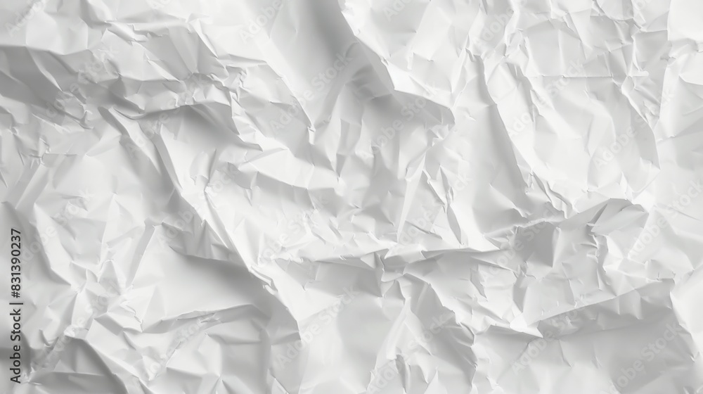 Fototapeta premium Paper crumpled texture. Clean empty white wrinkled paper background