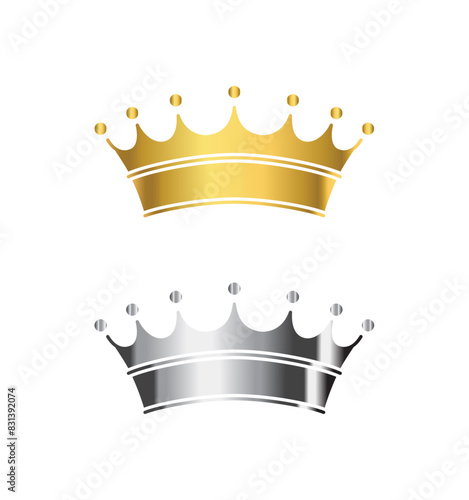 classic design of crown (gold, silver)
