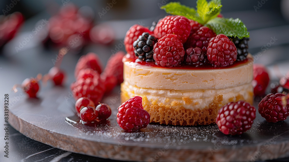 Exquisite Berry Desserts with Cream and Fresh Fruits Exquisite Berry Desserts with Cream and Fresh Fruits