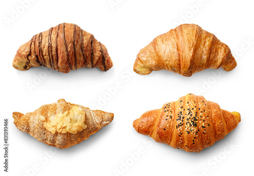 Bild auf Leinwand Assorted Croissants Enjoy a Variety of Flaky and Buttery Bakery Pastries with De