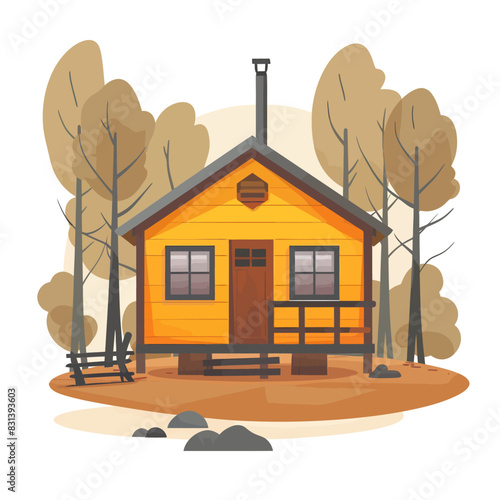 recreational hut vector flat isolated illustration on white background