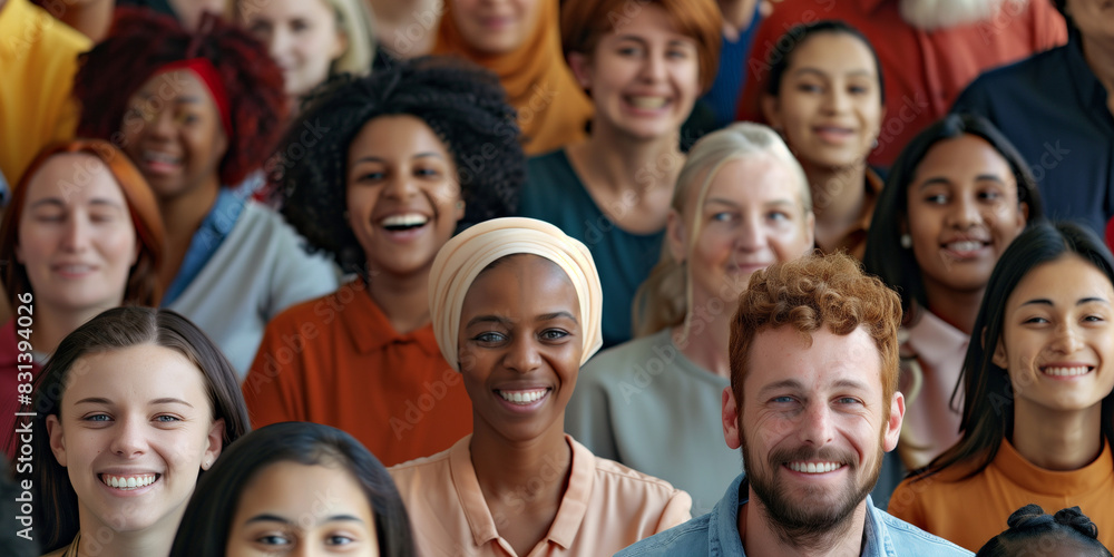 Diverse Group of People Smiling Together. A vibrant and joyful portrait of a diverse group of people, showcasing various ethnic backgrounds and ages, all smiling and radiating happiness. Diverse Group of People Smiling Together. A vibrant and joyful portrait of a diverse group of people, showcasing various ethnic backgrounds and ages, all smiling and radiating happiness.