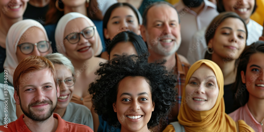 Diverse Group of People Smiling Together. A vibrant and joyful portrait of a diverse group of people, showcasing various ethnic backgrounds and ages, all smiling and radiating happiness. Diverse Group of People Smiling Together. A vibrant and joyful portrait of a diverse group of people, showcasing various ethnic backgrounds and ages, all smiling and radiating happiness.