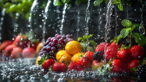 Berry Blast: A Symphony of Splashing Fruits