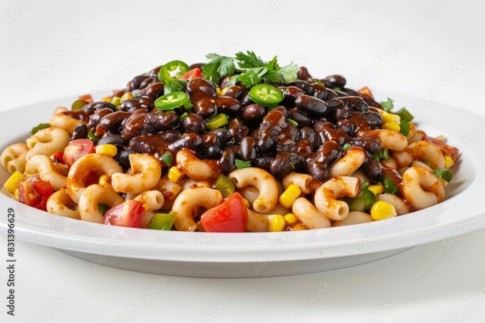 Irresistible Barbecue Black Bean Elbow Macaroni Plate Irresistible Barbecue Black Bean Elbow Macaroni Plate