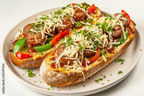 Mouthwatering 24-Inch French Bread Pizza with Smoked Sausage and Bell Peppers
