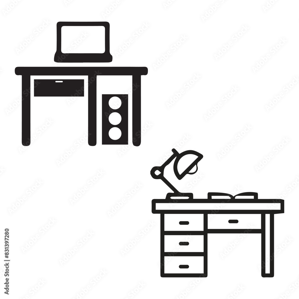 work desk icon vectors illustration symbol design work desk icon vectors illustration symbol design