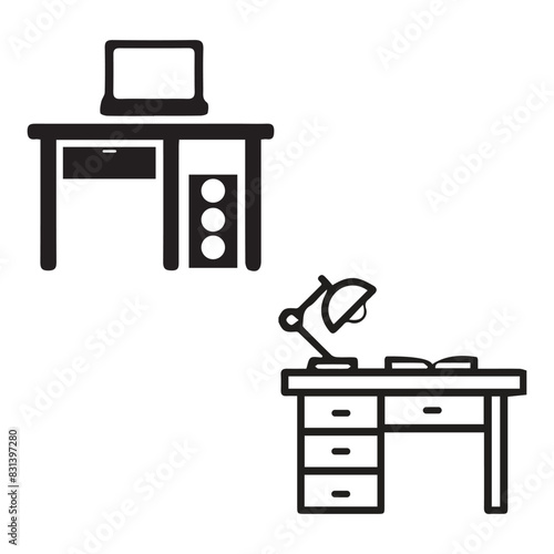 work desk icon vectors illustration symbol design