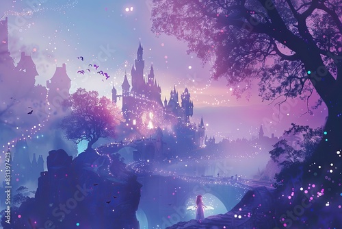 Whimsical purple forest