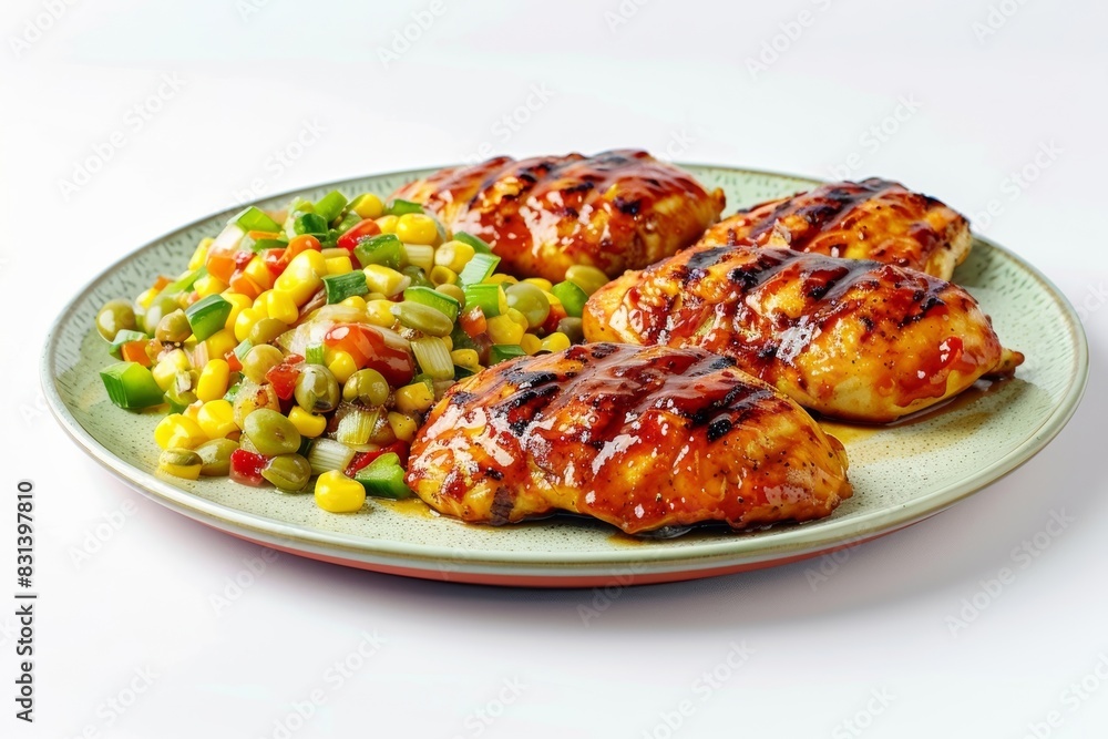 Tasty BBQ Chicken with Colorful Sautéed Succotash Tasty BBQ Chicken with Colorful Sautéed Succotash