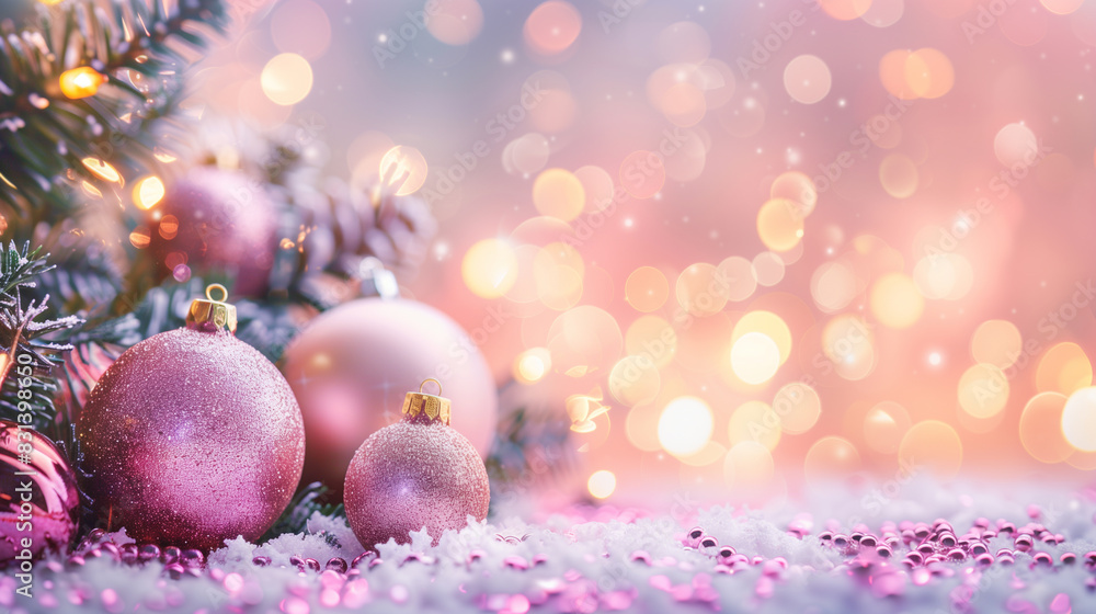 copy space, stockphoto, festive celebrate christmas eve background concept banner of xmas decorate ball and snow flake christmas tree iridescent colour scheme. Mock up template seasonal design. Design copy space, stockphoto, festive celebrate christmas eve background concept banner of xmas decorate ball and snow flake christmas tree iridescent colour scheme. Mock up template seasonal design. Design
