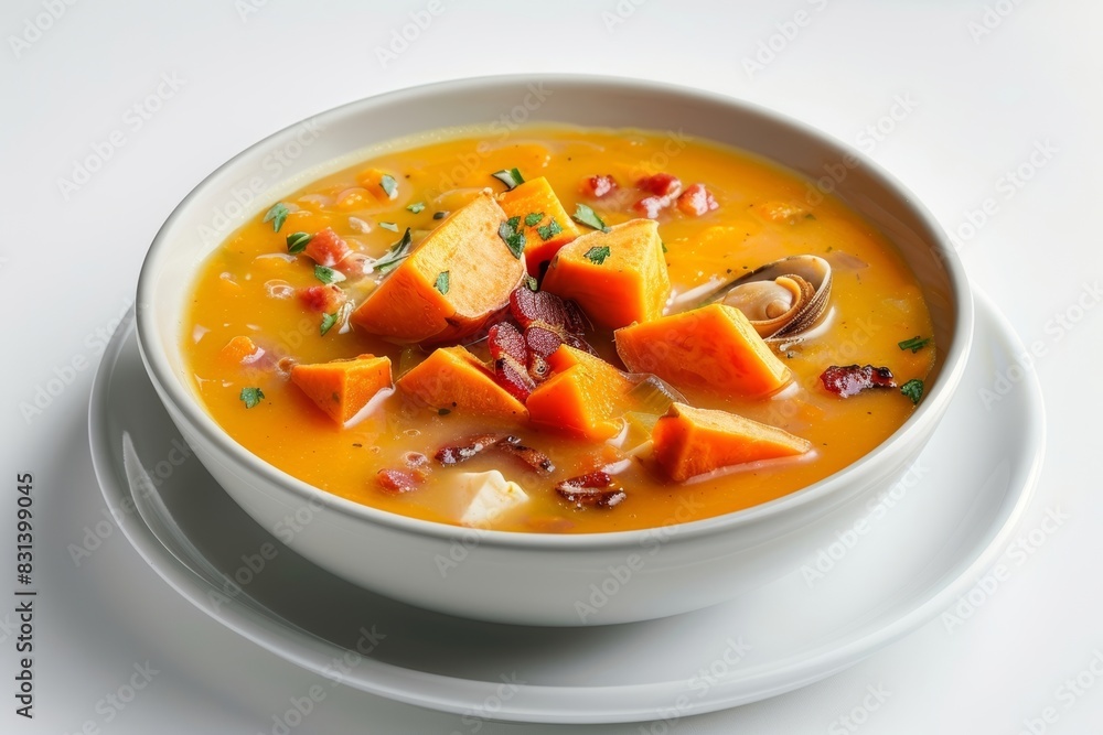 Delicious Sweet Potato Chowder with Butter and Onions Delicious Sweet Potato Chowder with Butter and Onions