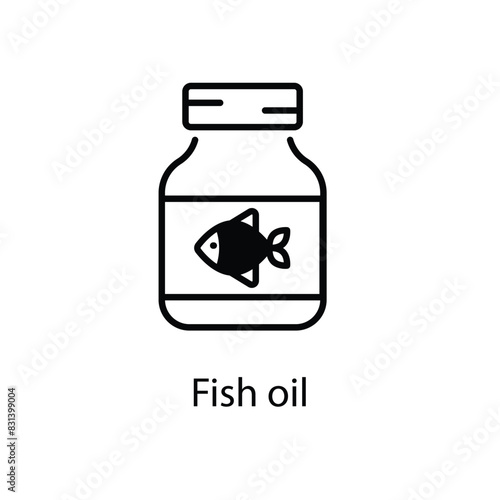 Fish oil vector icon