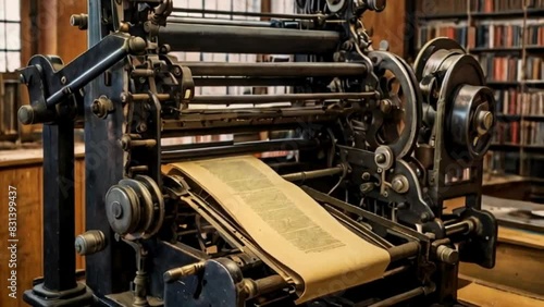 an old book printing machine