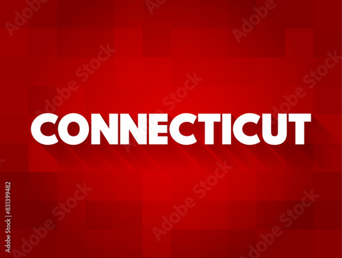 Connecticut is a U.S. state in southern New England that has a mix of coastal cities and rural areas dotted with small towns, text concept background photo