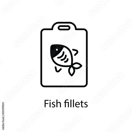 Fish fillets vector icon