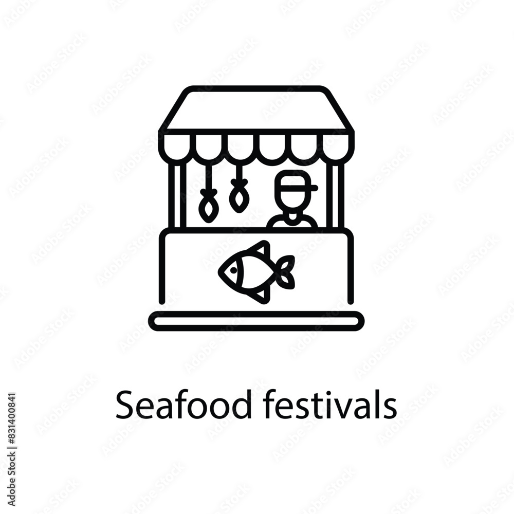 Seafood festivals vector icon Seafood festivals vector icon