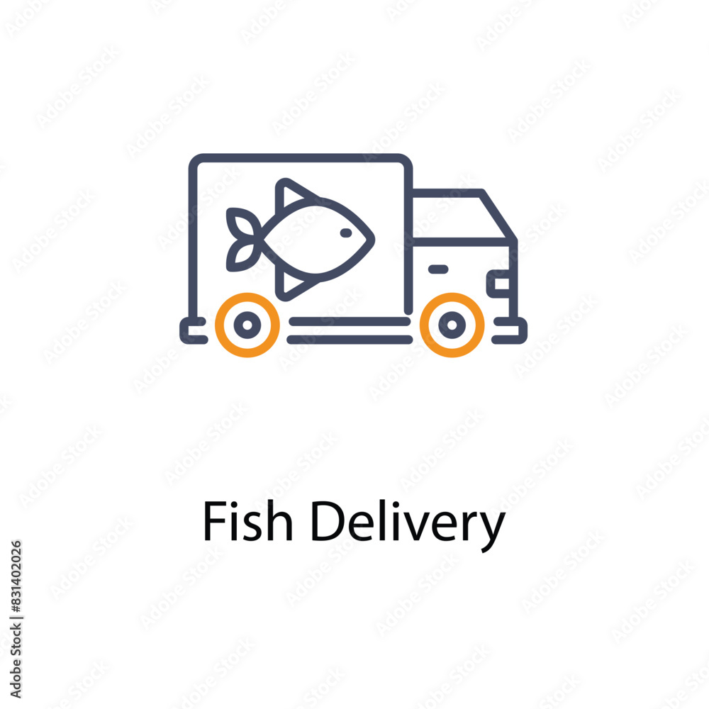 Fish Delivery vector icon Fish Delivery vector icon