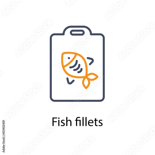 Fish fillets vector icon