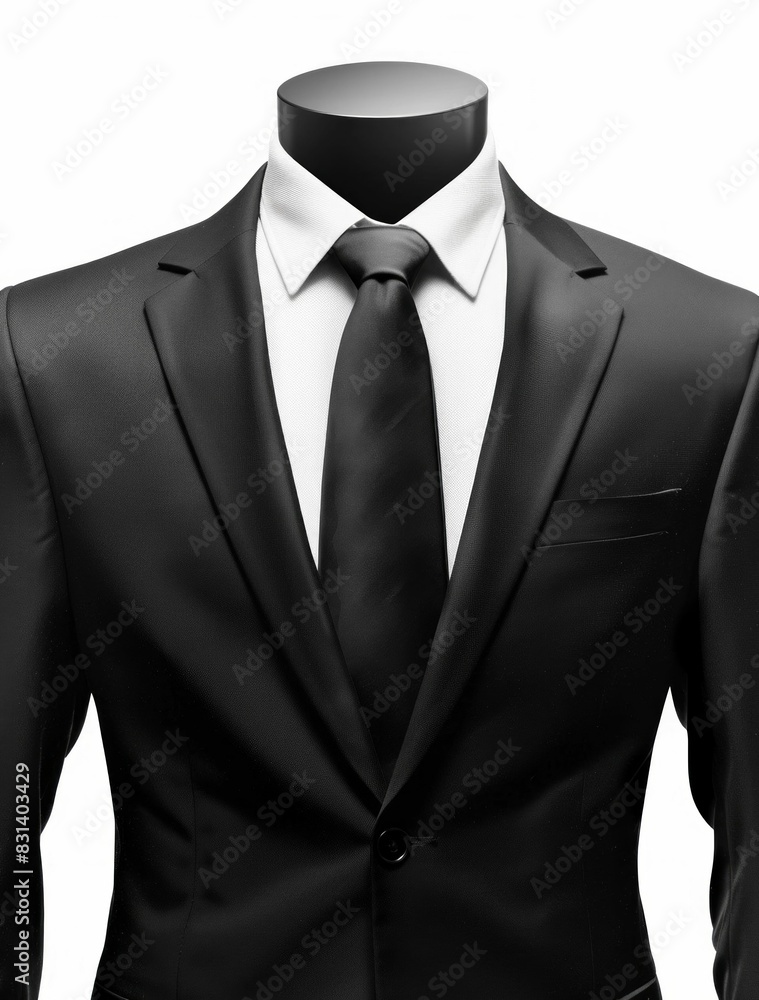 Classic Black Suit with Tie. Generative ai Classic Black Suit with Tie. Generative ai