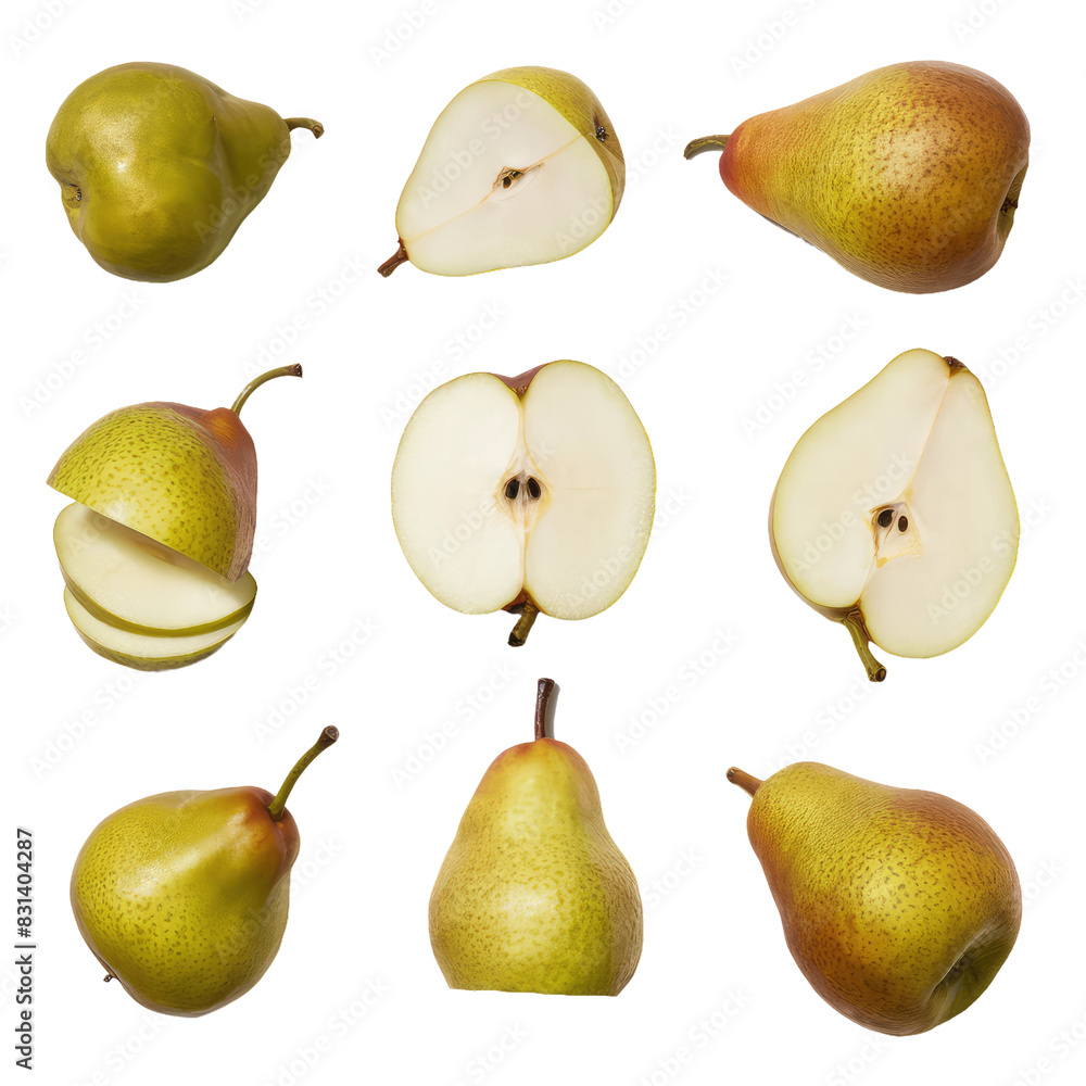Isolated PNG Pear Fruit, GENERATIVE AI Isolated PNG Pear Fruit, GENERATIVE AI