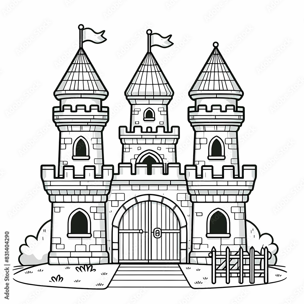 Fairy Tale Castle Coloring Page with Whimsical Design Fairy Tale Castle Coloring Page with Whimsical Design
