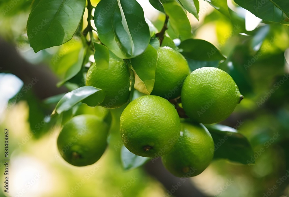 AI generated illustration of lemons on tree branches in an orchard AI generated illustration of lemons on tree branches in an orchard