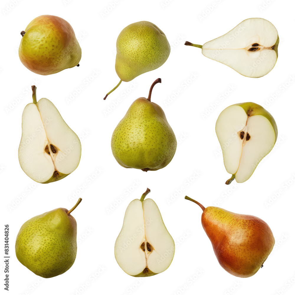 Isolated PNG Pear Fruit, GENERATIVE AI Isolated PNG Pear Fruit, GENERATIVE AI