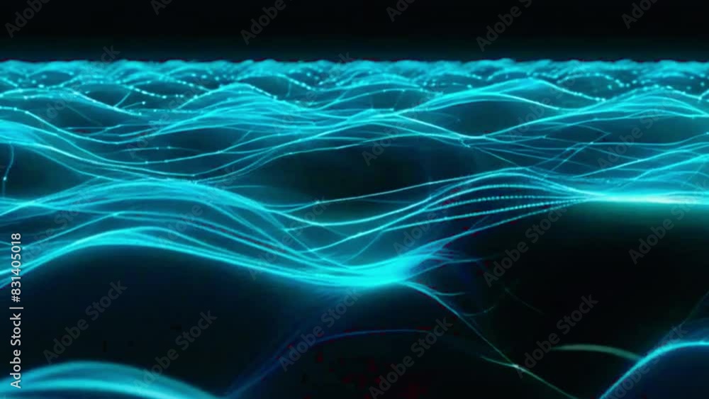 An interconnected wave pattern, where each wave is linked by a network ...