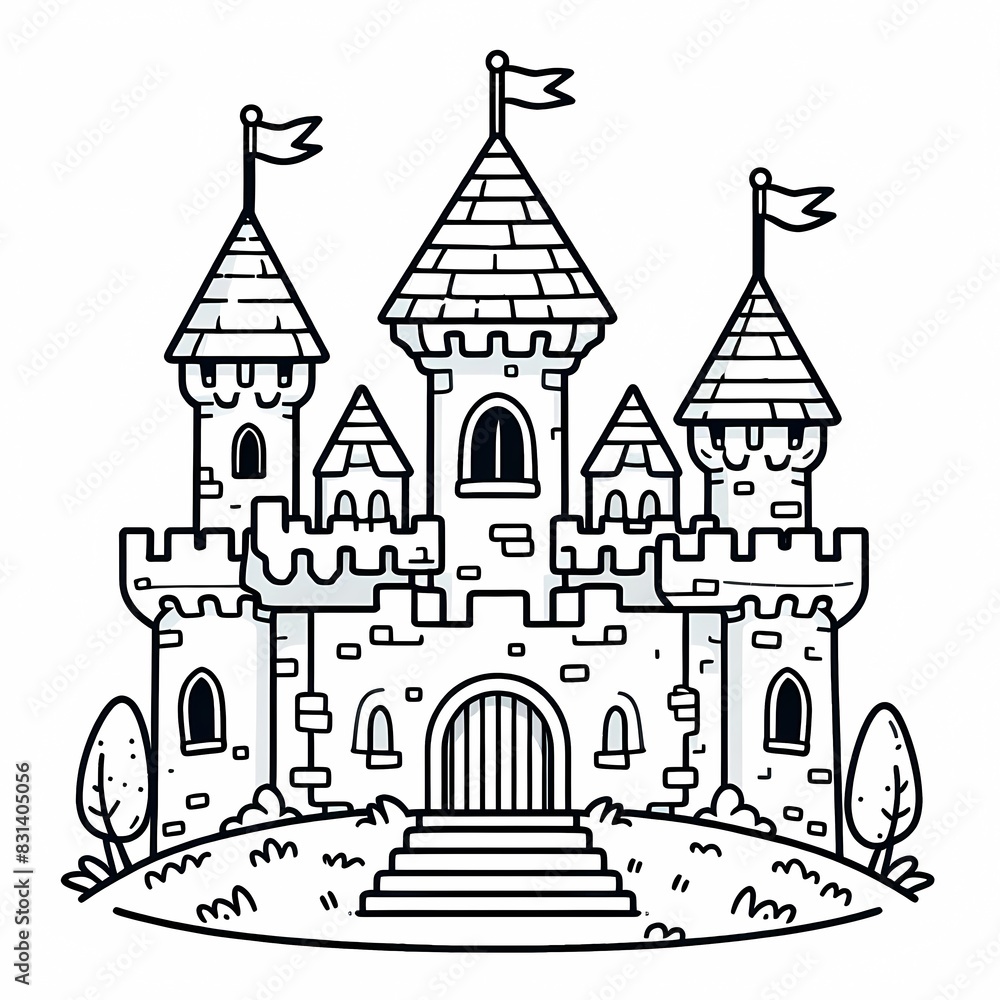 Fairy Tale Castle Coloring Page with Whimsical Design Fairy Tale Castle Coloring Page with Whimsical Design