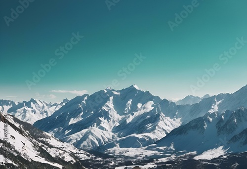 Wallpaper Mural AI generated illustration of snowy mountain peaks seen from a snow-covered slope summit Torontodigital.ca