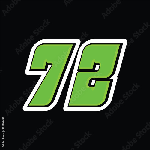 Racing number 72 design template