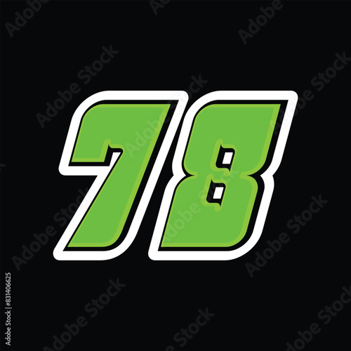 Racing number 78 design template