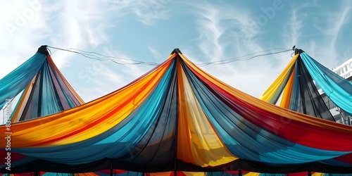 Colorful carnival tent at festive Brazilian event captured in captivating 4k video. Concept Brazilian Carnival  Colorful Tent  Festive Event  4K Video Capture  Vibrant Atmosphere