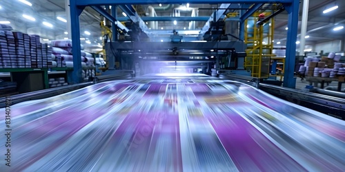 Offset printing press in action producing newspapers. Concept Printing process, Offset press, Newspaper production, Printing technology