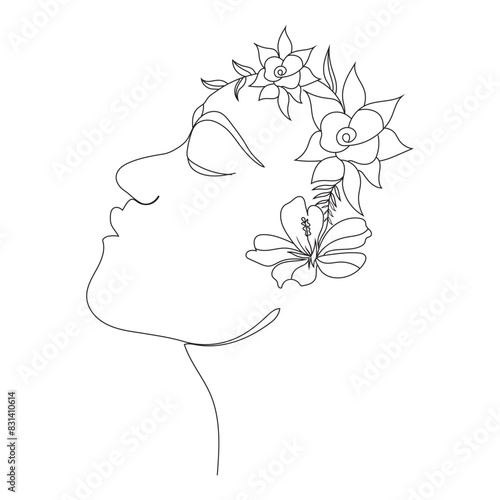 
Woman head with flower composition