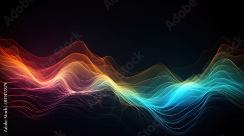Abstract background from cosmic waves. AI generative.