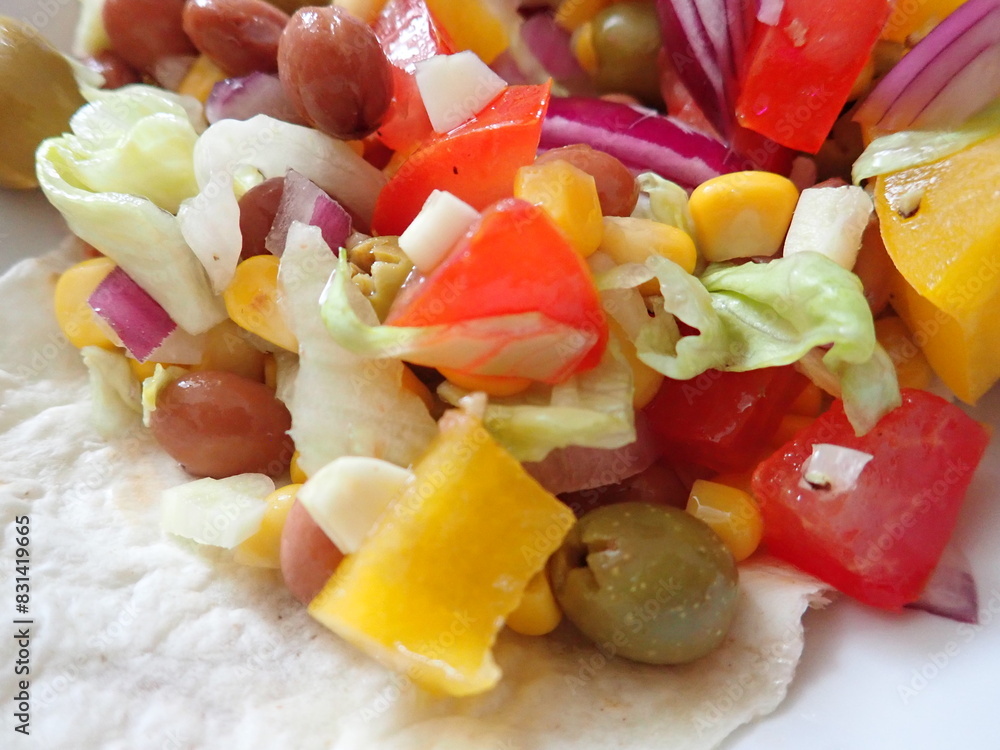 salad with beans corn and vegetables salad with beans corn and vegetables