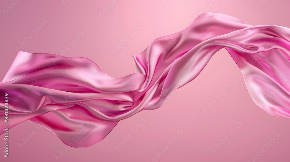 twists pink silk, on an isolated pink background twists pink silk, on an isolated pink background