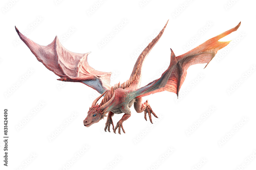 Detailed Render of Flying Fantasy Dragon Detailed Render of Flying Fantasy Dragon