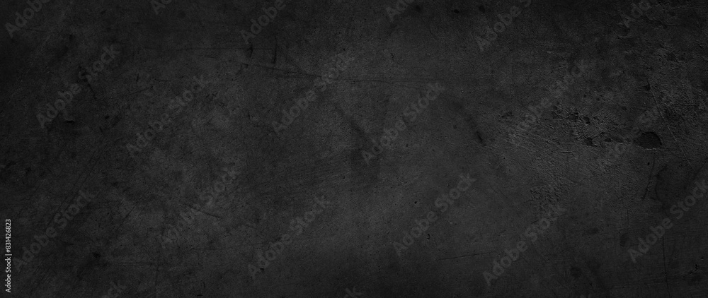 Dark grey textured concrete black wall background