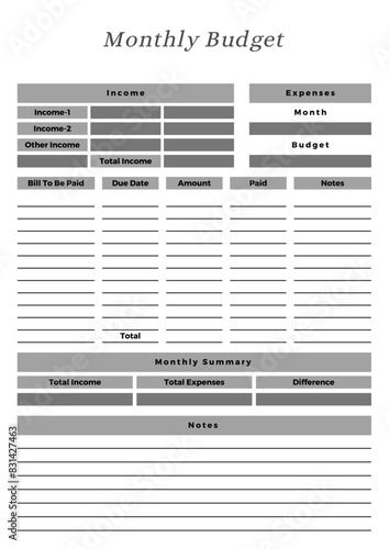 Monthly Budget KDP Template