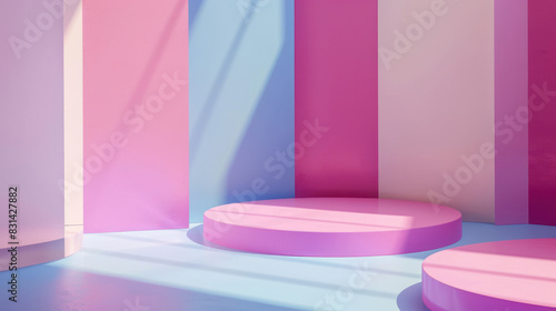 modern pink and light blue color block background for contemporary and stylish visual presentations